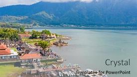  Presentation with bali temple - Amazing theme having aerial-from-the-ulun-danu backdrop and a light gray colored foreground