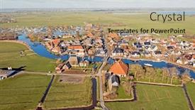  Presentation with village - PPT layouts enhanced with aerial-from-the-village-gaastmeer background and a coral colored foreground