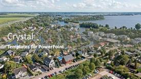  Presentation with village - Slide set featuring aerial-from-the-village-vinkeveen background and a gray colored foreground