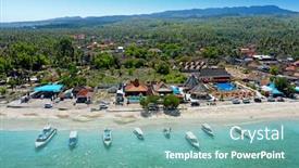  Presentation with aerial - PPT theme enhanced with aerial-from-toya-pakeh-harbour background and a seafoam green colored foreground