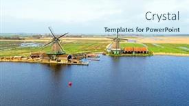  Presentation with windmills - PPT theme featuring aerial-from-traditional-windmills background and a sky blue colored foreground