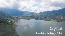  Presentation with indonesia - PPT theme having aerial-from-two-lakes background and a gray colored foreground