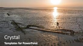  Presentation with old ship - Theme featuring aerial-from-walking background and a tawny brown colored foreground