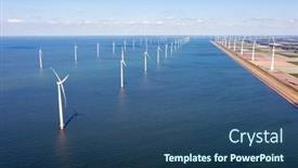  Presentation with wind turbines - PPT theme consisting of aerial-from-wind-turbines background and a ocean colored foreground