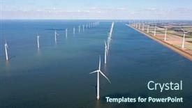  Presentation with wind turbines - PPT theme featuring aerial-from-wind-turbines background and a  colored foreground