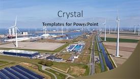  Presentation with industry - PPT theme consisting of aerial-from-windmills-and-industry background and a light blue colored foreground