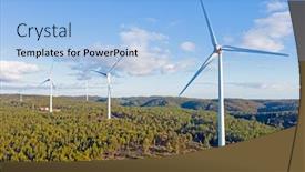  Presentation with windmills - Colorful PPT theme enhanced with aerial-from-windmills backdrop and a light blue colored foreground