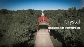  Presentation with road - Slide deck with aerial-front-view-of-caine background and a dark gray colored foreground