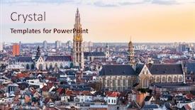  Presentation with tourism - PPT theme consisting of aerial-high-angle-view-landscape background and a lemonade colored foreground