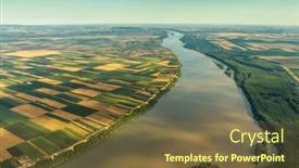  Presentation with colorful - Theme having aerial-high-view-of-colorful background and a tawny brown colored foreground