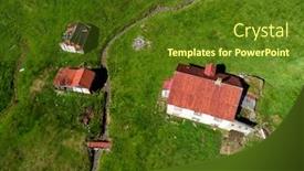  Presentation with field - Beautiful slides featuring aerial-image-of-a-derelict backdrop and a tawny brown colored foreground