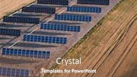  Presentation with solar panels - PPT theme enhanced with aerial-industrial-view-solar-panels background and a tawny brown colored foreground