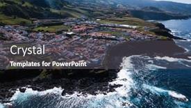  Presentation with aerial - Cool new slide set with aerial-landscape-in-maia-city backdrop and a dark gray colored foreground