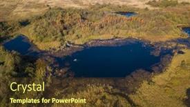  Presentation with fisherman - Beautiful slide set featuring aerial landscape of a lake in the forest at summer fisherman in the boat backdrop and a tawny brown colored foreground