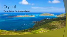  Presentation with coast - Slides having aerial-landscape-of-beautiful-tropical background and a light blue colored foreground