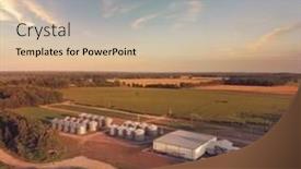  Presentation with farm - Amazing slide deck having aerial-landscape-of-farm backdrop and a soft green colored foreground