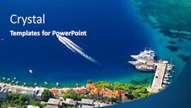  Presentation with croatia - Amazing presentation design having aerial-landscape-of-omis-resort backdrop and a ocean colored foreground