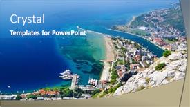  Presentation with croatia - Amazing theme having aerial-landscape-of-omis-resort backdrop and a teal colored foreground