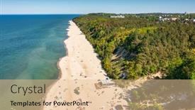  Presentation with landscape - PPT layouts with aerial-landscape-of-the-beach background and a lemonade colored foreground
