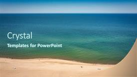  Presentation with landscape - PPT layouts featuring aerial-landscape-of-the-beach background and a ocean colored foreground