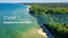  Presentation with cliff - Presentation theme with aerial-landscape-of-the-cliff background and a teal colored foreground