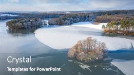  Presentation with frozen - Presentation theme consisting of aerial-landscape-of-the-frozen background and a ocean colored foreground