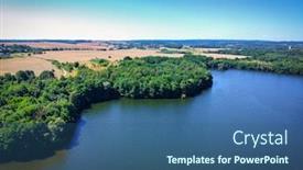  Presentation with poland - Presentation design enhanced with aerial-landscape-of-the-lake background and a ocean colored foreground