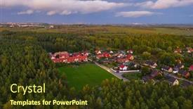  Presentation with soccer field - Presentation design consisting of aerial-landscape-of-the-soccer background and a tawny brown colored foreground