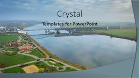  Presentation with railway - Slides having aerial-landscape-of-the-vistula background and a light blue colored foreground