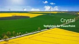  Presentation with rapeseed - Slide set enhanced with aerial-landscape-of-the-yellow background and a forest green colored foreground