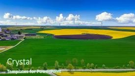  Presentation with blue yellow - Amazing presentation design having aerial-landscape-of-the-yellow backdrop and a forest green colored foreground