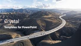  Presentation with freeway - Presentation theme enhanced with aerial-landscape-view background and a dark gray colored foreground