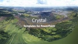  Presentation with coal mine - Cool new presentation theme with aerial-landscape-with-coal-mine backdrop and a tawny brown colored foreground