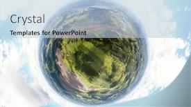  Presentation with river valley - Slide set having aerial-landscape-with-coal-mine background and a light blue colored foreground