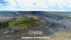  Presentation with coal mine - Presentation theme consisting of aerial-landscape-with-coal-mine background and a tawny brown colored foreground