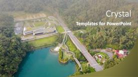  Presentation with landscape - Amazing PPT theme having aerial-landscape-with-famous-xiangshan backdrop and a gray colored foreground