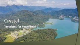  Presentation with landscape - Audience pleasing slide set consisting of aerial-landscape-with-famous-xiangshan backdrop and a seafoam green colored foreground