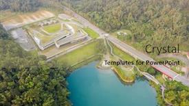  Presentation with sun stars moon - Beautiful slide deck featuring aerial-landscape-with-famous-xiangshan backdrop and a mint green colored foreground