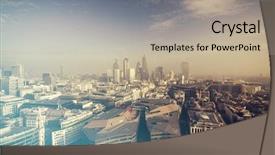  Presentation with paul - Slides consisting of aerial london view on a foggy day from st paul's cathedral - vintage styled photo background and a mint green colored foreground