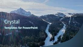  Presentation with snow mountain - Beautiful theme featuring aerial-nature-snow-covered-mountain backdrop and a ocean colored foreground