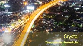  Presentation with night city - Presentation consisting of aerial night view of bangkok background and a tawny brown colored foreground