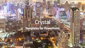  Presentation with city night - Cool new presentation design with aerial night view of bangkok backdrop and a tawny brown colored foreground