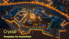  Presentation with paul - Presentation design with aerial-night-view-of-peter background and a tawny brown colored foreground
