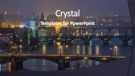  Presentation with czech republic - PPT layouts having aerial night view on bridges background and a dark gray colored foreground
