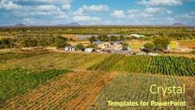  Presentation with agriculture african - Colorful presentation enhanced with aerial-of-a-vegetables-farm backdrop and a tawny brown colored foreground