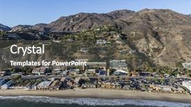  Presentation with los angeles - PPT theme having aerial of built up malibu background and a dark gray colored foreground