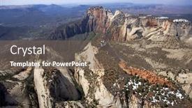  Presentation with landscape desert - Amazing theme having aerial of desert landscape in zion national park in utah usa backdrop and a violet colored foreground