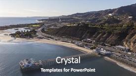  Presentation with pacific - PPT layouts enhanced with aerial of historic malibu pier background and a dark gray colored foreground