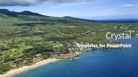  Presentation with maui - Audience pleasing presentation consisting of aerial-of-maui-coastline backdrop and a tawny brown colored foreground
