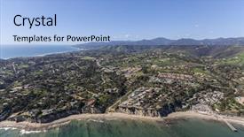  Presentation with aerial view of cape town - Presentation consisting of aerial of ocean view homes background and a light blue colored foreground